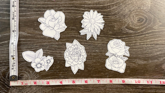 Color Me In Decals Set #3: Flowers