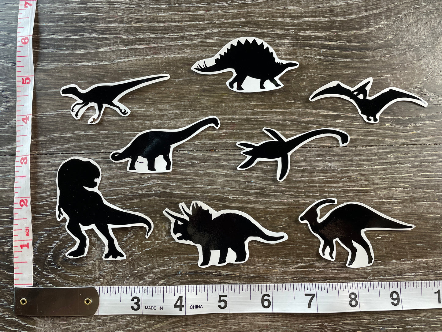 Set #23-A set of 5 Dinosaur Silhouette Vinyl Decals