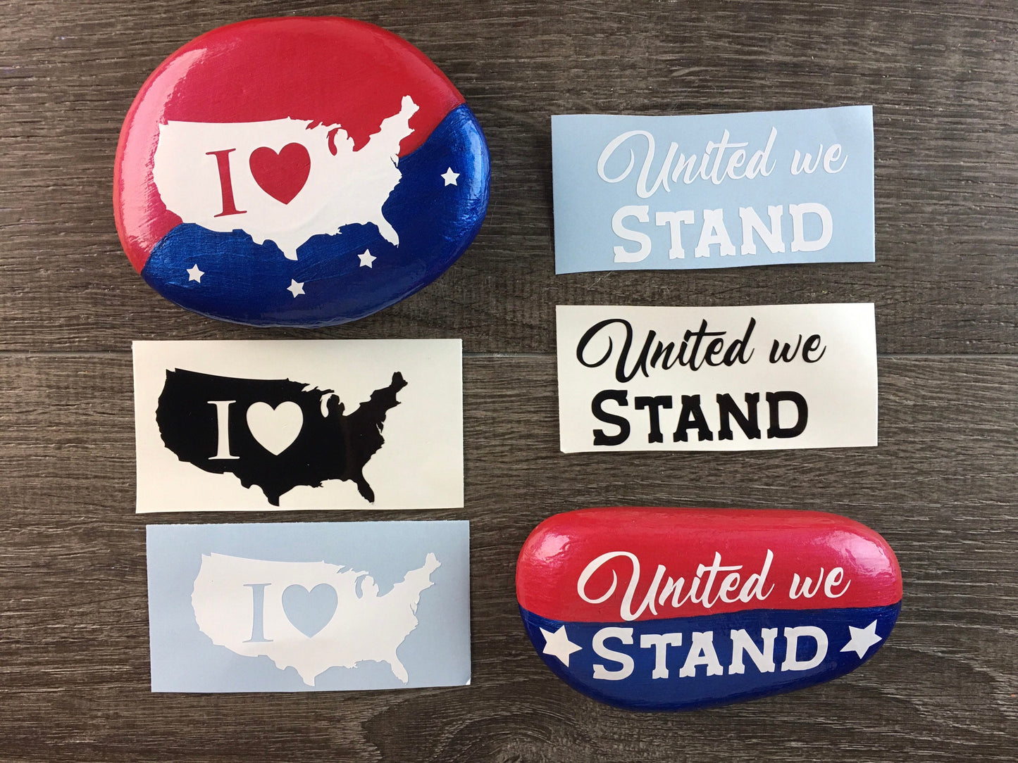 Set #12: USA Decals - A set of seven vinyl decals