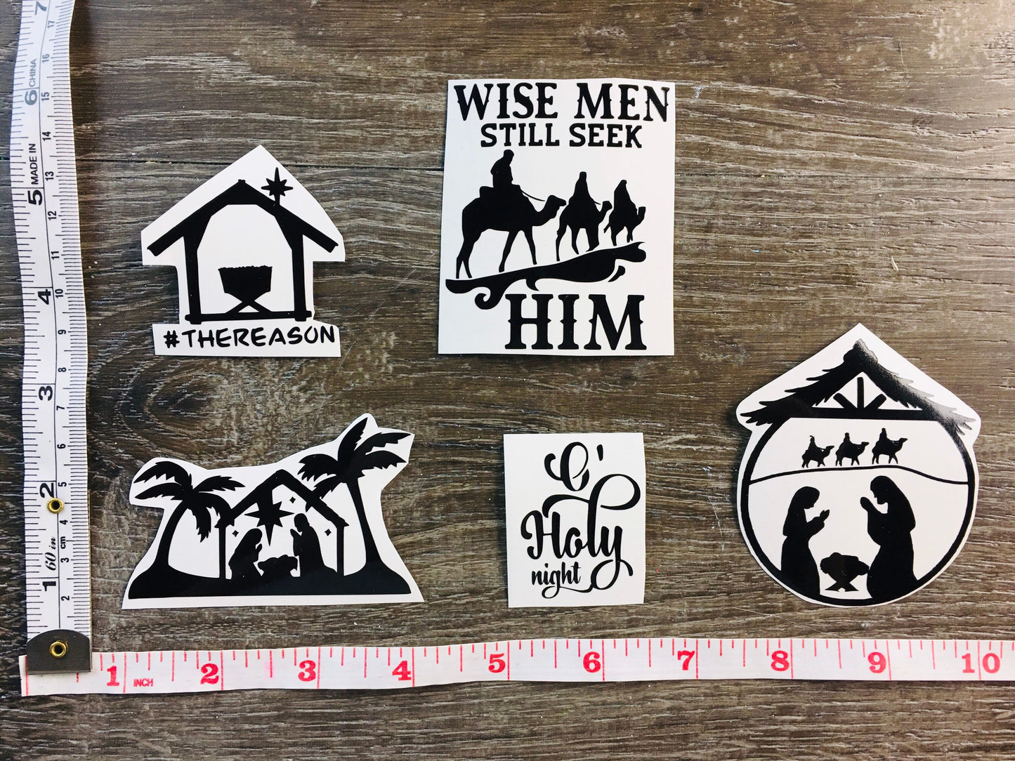 Set #16 - A set of 5 Christmas Vinyl Decals