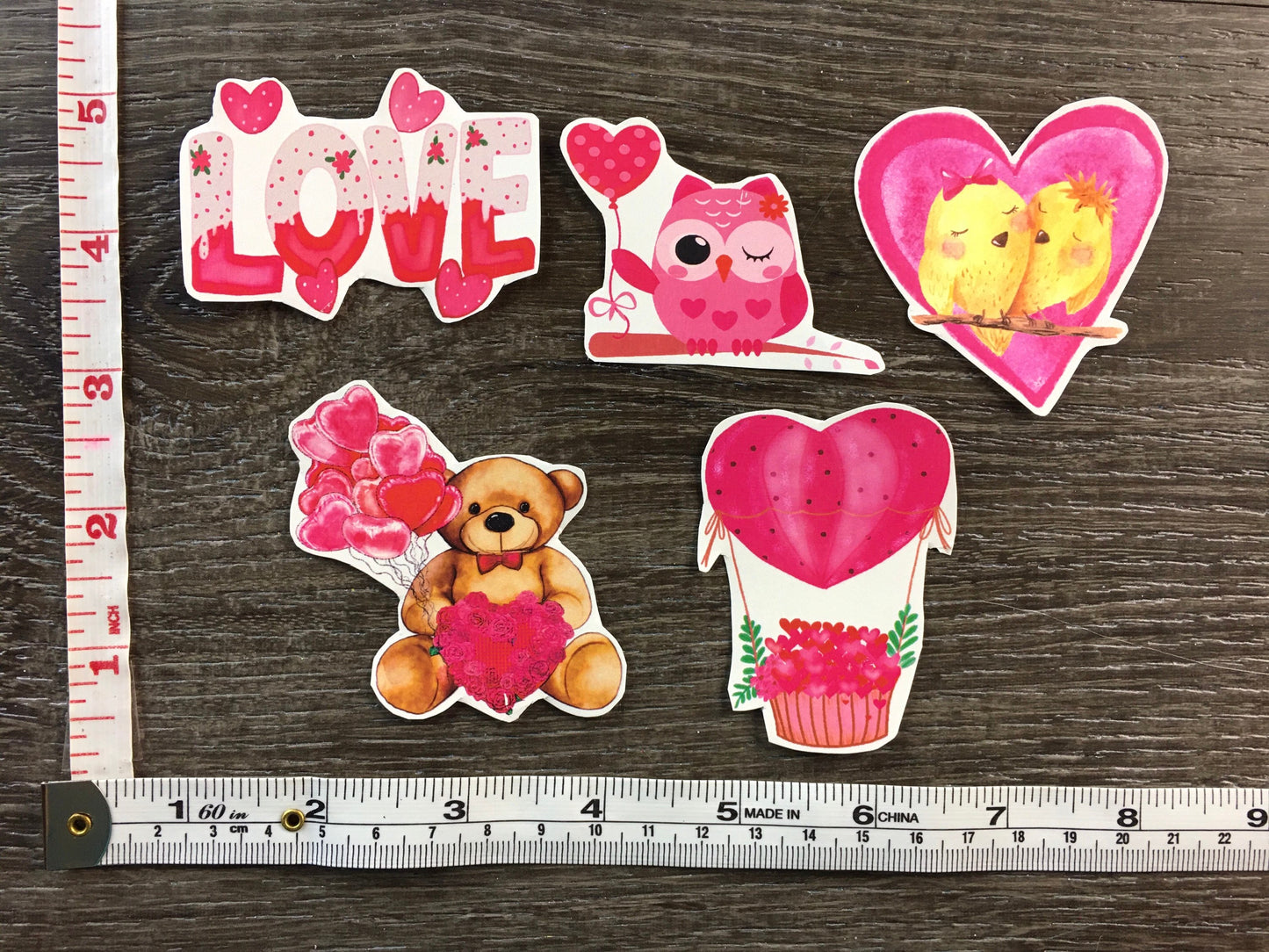 Set #2: A set of 5 Valentines Waterslide Decals